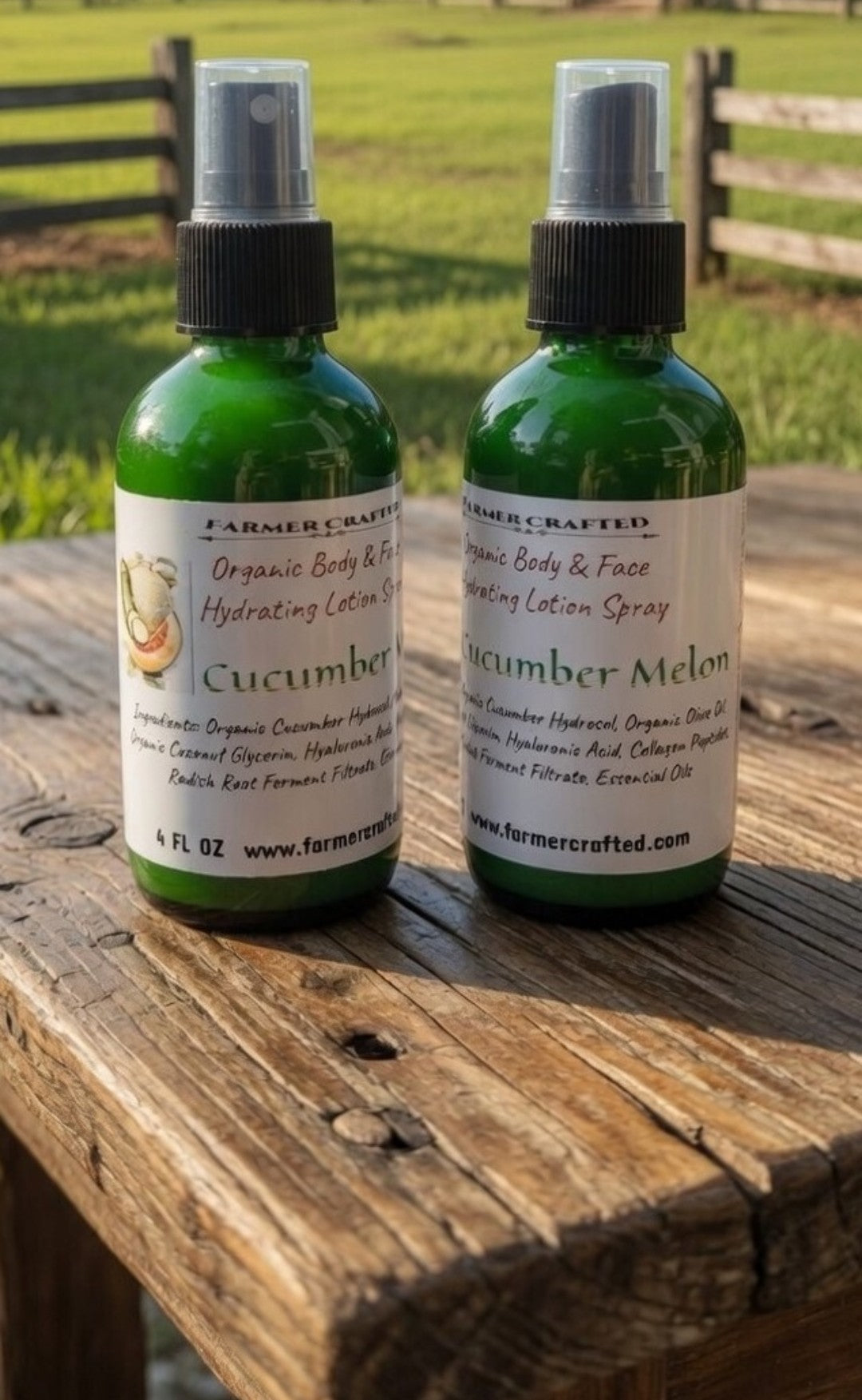 Cucumber Melon Lotion Spray - Organic and Hydrating for face & body