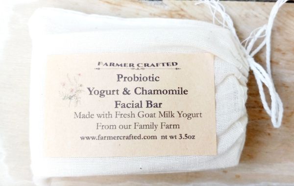 Probiotic Rich Facial Bar Soap With Goat Milk Yogurt and Chamomile Extract