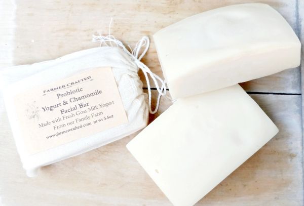 Probiotic Rich Facial Bar Soap With Goat Milk Yogurt and Chamomile Extract