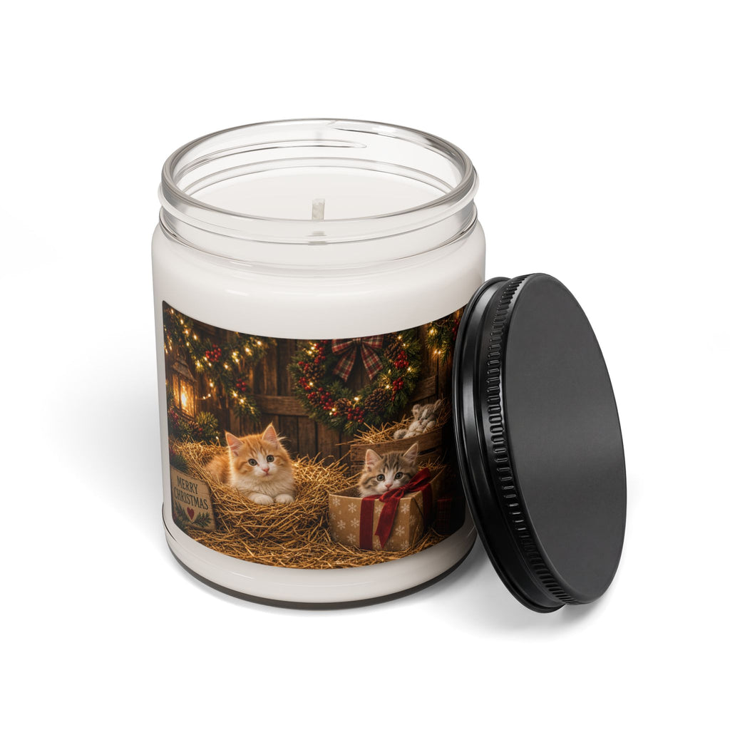 Christmas Kitten Soy Candle — 9oz Scented Holiday Candle