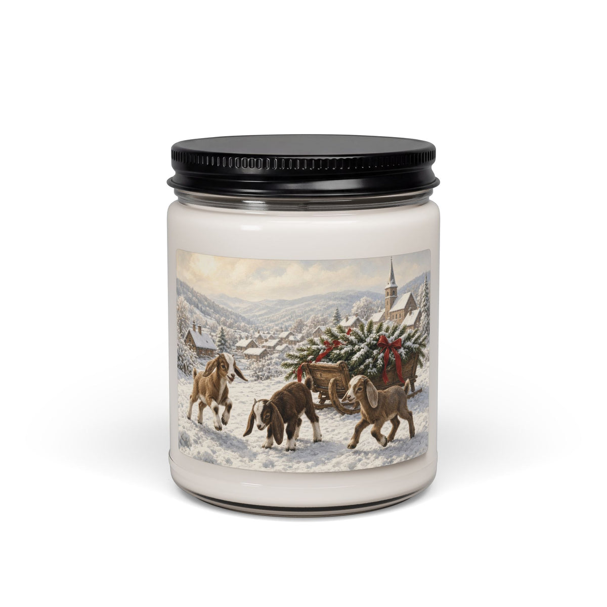 Christmas Baby Goats 9oz Scented Soy Candle