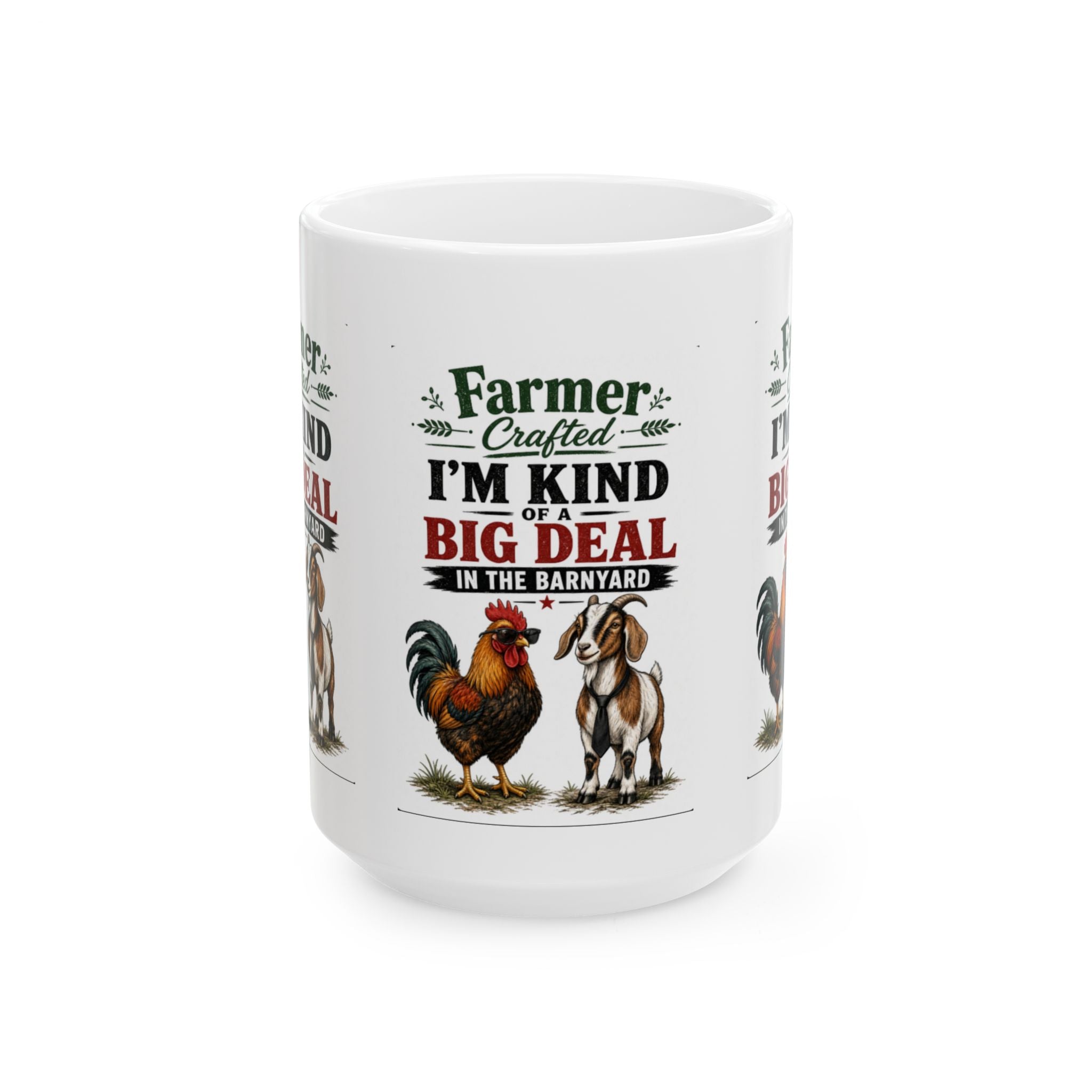 Rooster Farmhouse Mug "I'm kind of a big deal, in the barnyard" Ceramic Coffee Cup (11oz/15oz)