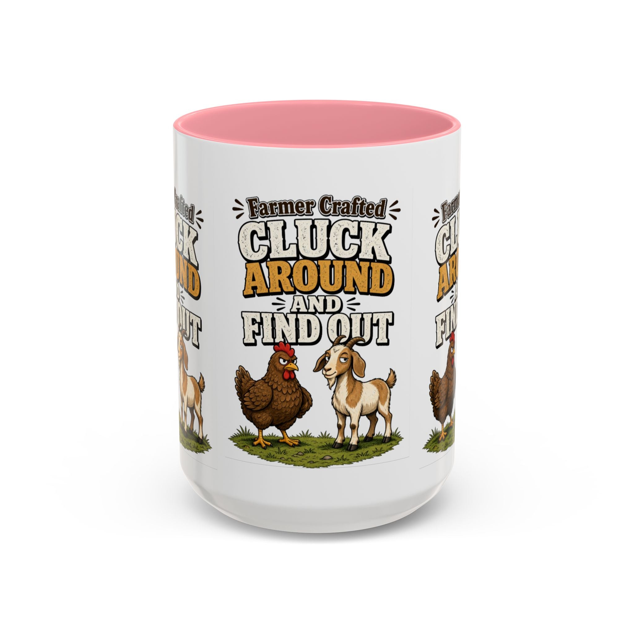 Farmer Crafted “Cluck Around and Find Out” Ceramic Accent Mug — Funny Chicken & Goat Farm Gift (11oz/15oz)