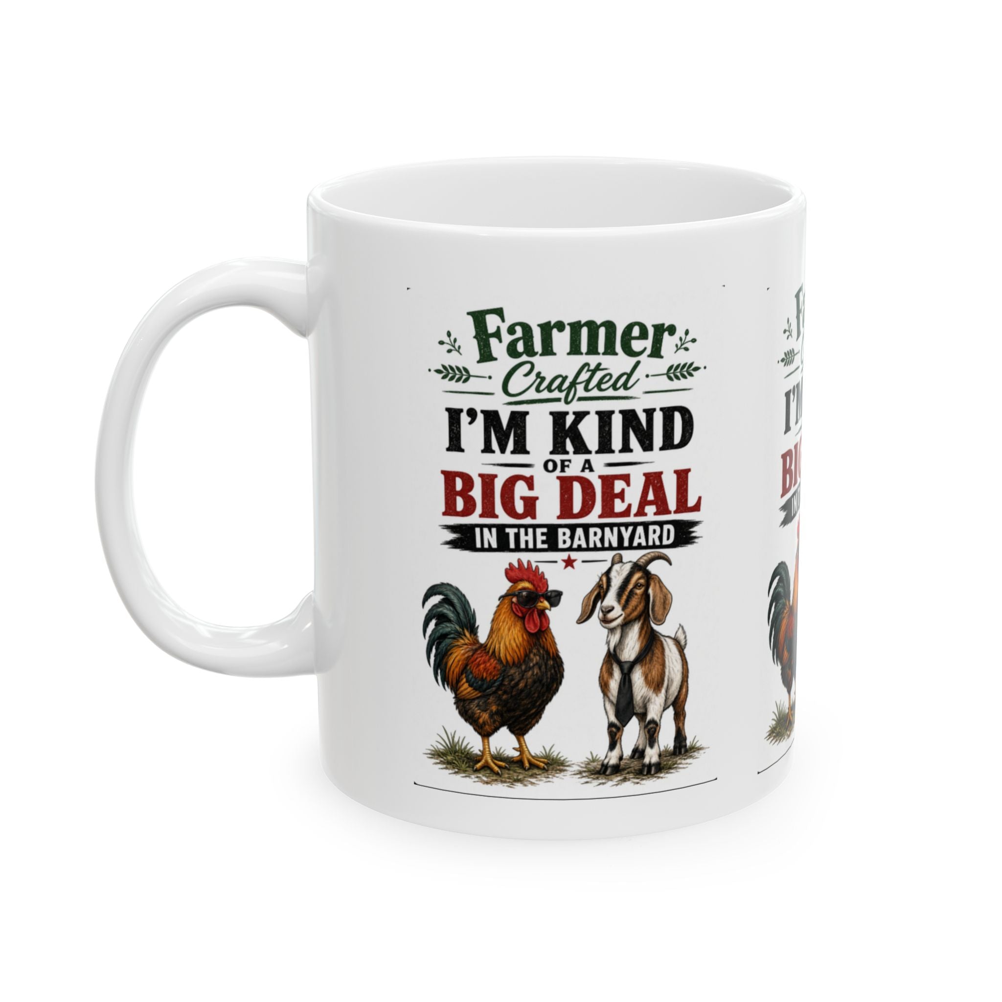 Rooster Farmhouse Mug "I'm kind of a big deal, in the barnyard" Ceramic Coffee Cup (11oz/15oz)