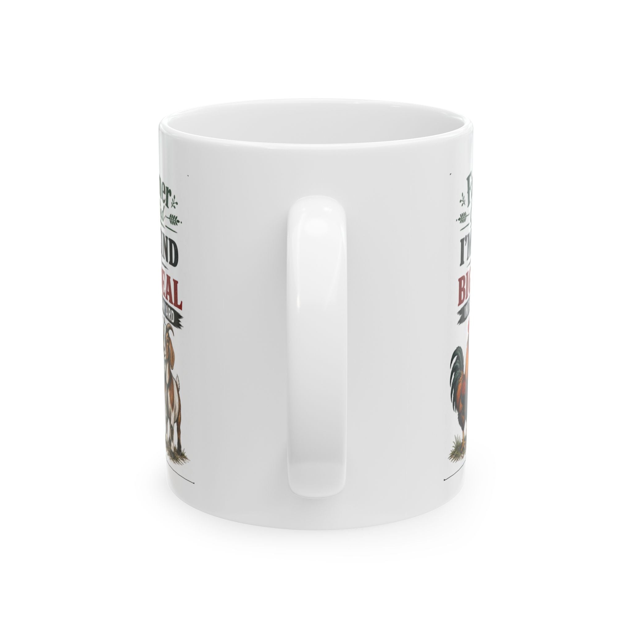 Rooster Farmhouse Mug "I'm kind of a big deal, in the barnyard" Ceramic Coffee Cup (11oz/15oz)