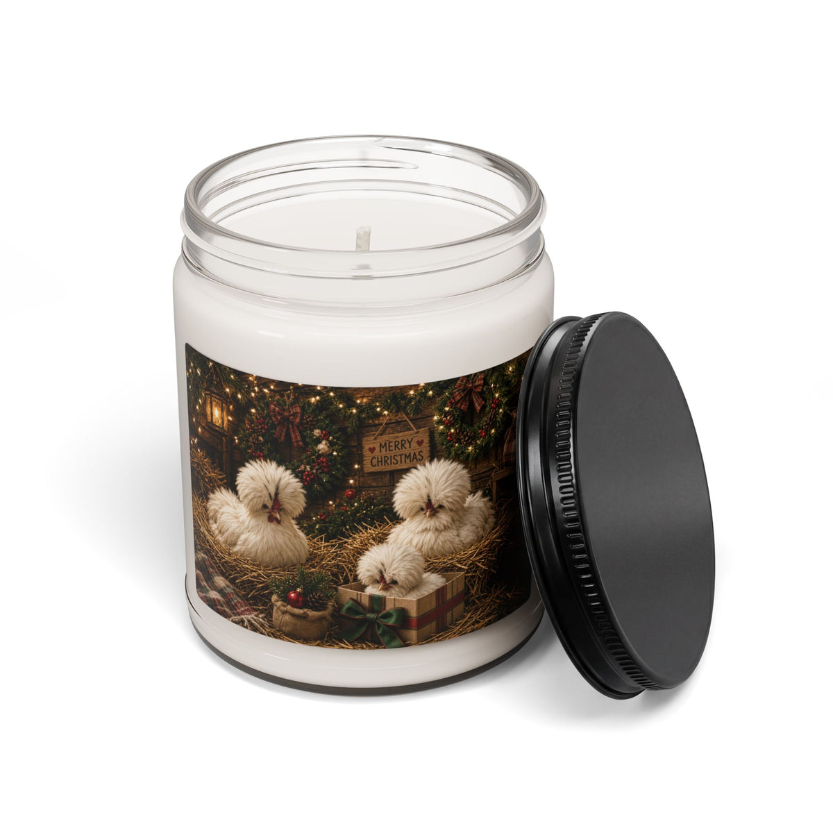 Christmas Polish Chicken Candle — 9oz Scented Soy Jar (Holiday Cozy Cabin Scents)