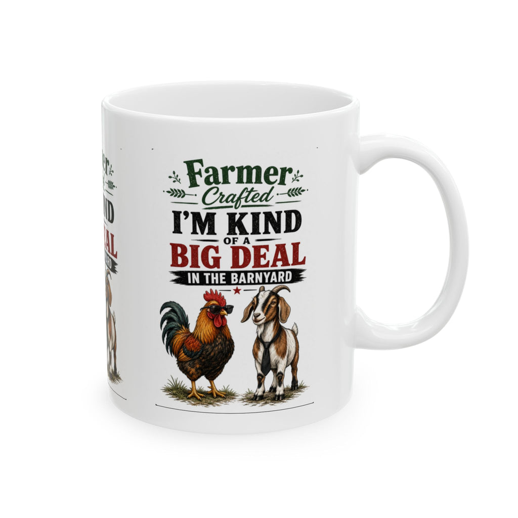 Rooster Farmhouse Mug "I'm kind of a big deal, in the barnyard" Ceramic Coffee Cup (11oz/15oz)